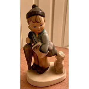 Vintage Older Napco Figurine "Back‎ to School" Boy Cool Dog 5 3/4 Inch  AH1K